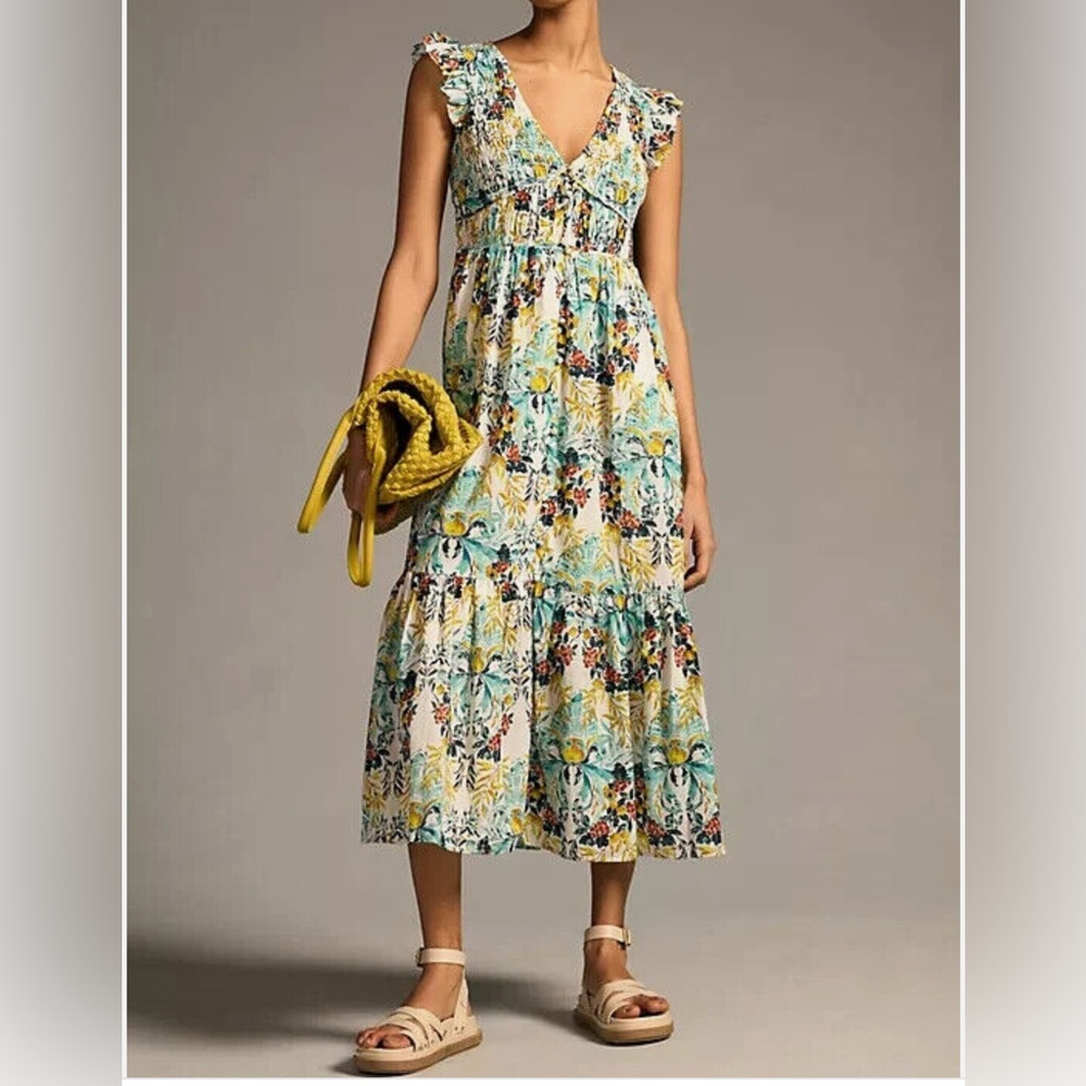 Anthropologie Floral Maxi Dress - Multicolor